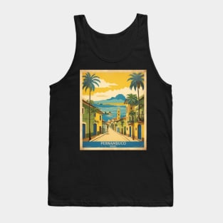 Pernambuco Brazil Vintage Tourism Travel Poster Tank Top